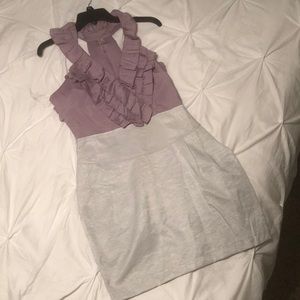 Purple and silver dress